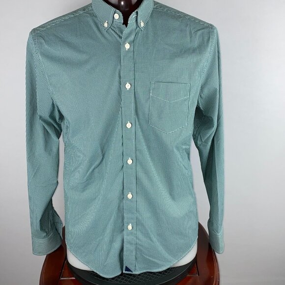 Untuckit Shirt Mens Green White Check Print Manly Preppy Dapper Stylish Career L - Picture 1 of 7